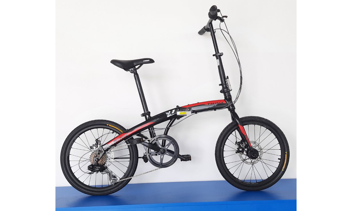 Фотография Складной велосипед Trinx Dolphin 1.0 20" размер М 2021 Бело-красный